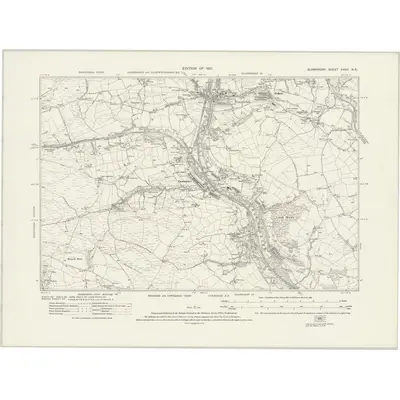 1914 Map of Glamorgan XXXV.NE, 1921 Print