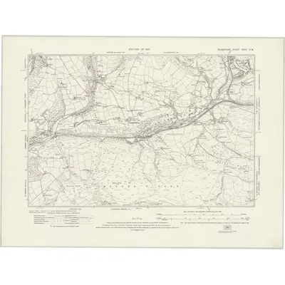 1914 Map of Glamorgan XXXV.NW, 1921 Print