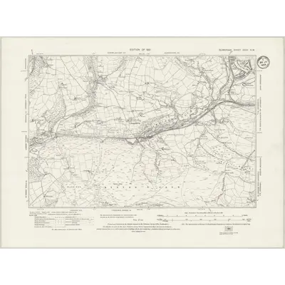 1914 Map of Glamorgan XXXV.NW, 1934 Print