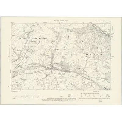1897 Map of Glamorgan XXXV.SE, 1900 Print