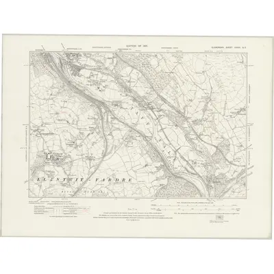 1914 Map of Glamorgan XXXVI.NE, 1921 Print