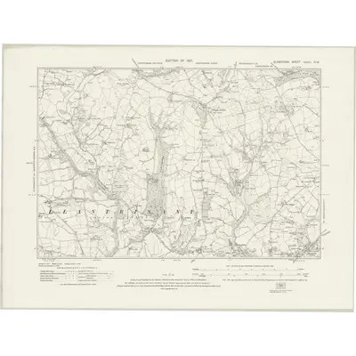 1914 Map of Glamorgan XXXVI.NW, 1921 Print