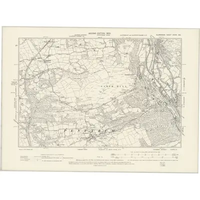 1898 Map of Glamorgan XXXVI.SE, 1900 Print