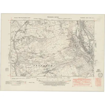 1947 Map of Glamorgan XXXVI.SE, 1950 Print