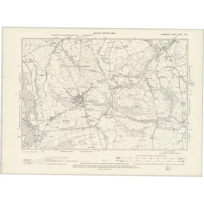 1897 Map of Glamorgan XXXVI.SW, 1900 Print