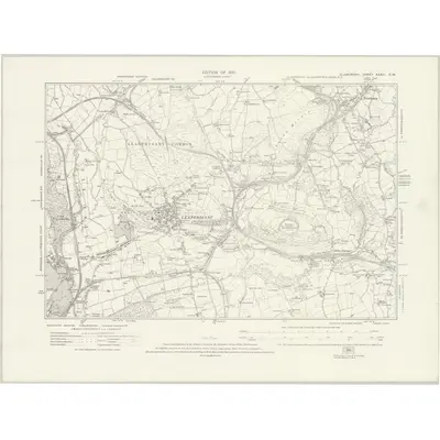 1914 Map of Glamorgan XXXVI.SW, 1921 Print