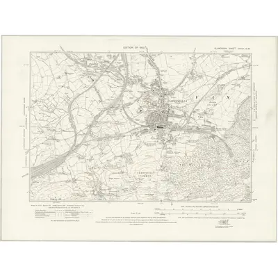 1915 Map of Glamorgan XXXVII.NW, 1922 Print