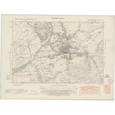 1938 Map of Glamorgan XXXVII.NW, 1950 Print