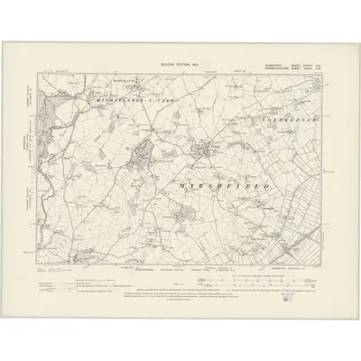 1898 Map of Glamorgan XXXVIII.SW, 1901 Print