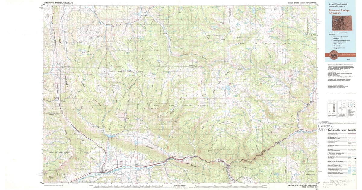 1981 Map of Glenwood Springs, CO — High-Res | Pastmaps