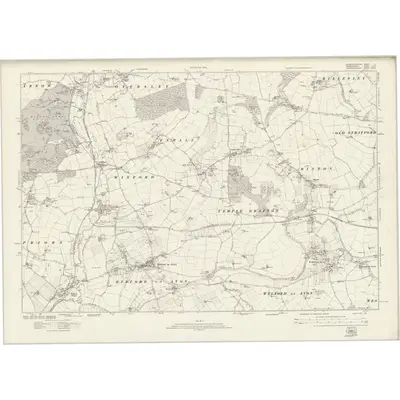 1922 Map of Gloucestershire I, 1924 Print