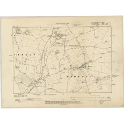 1900 Map of Gloucestershire I.SW, 1905 Print