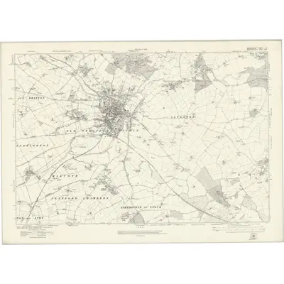 1913 Map of Gloucestershire II, 1922 Print