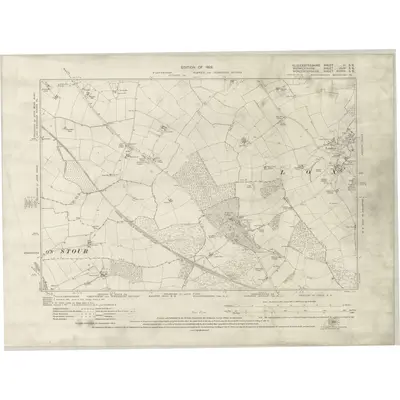 1913 Map of Gloucestershire II.SE, 1922 Print