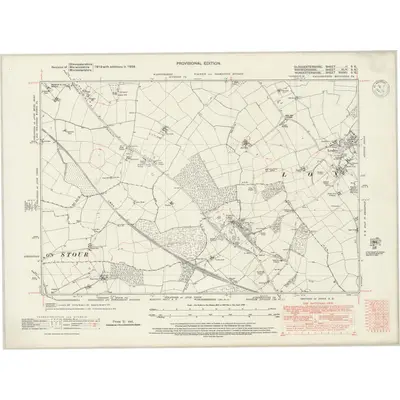 1938 Map of Gloucestershire II.SE, 1947 Print