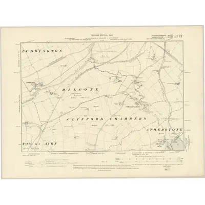 1900 Map of Gloucestershire II.SW, 1903 Print