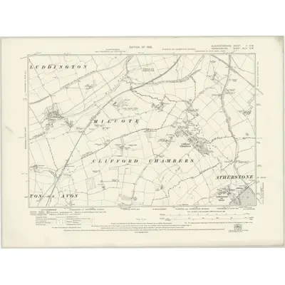 1913 Map of Gloucestershire II.SW, 1922 Print