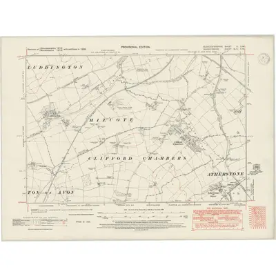 1938 Map of Gloucestershire II.SW, 1947 Print