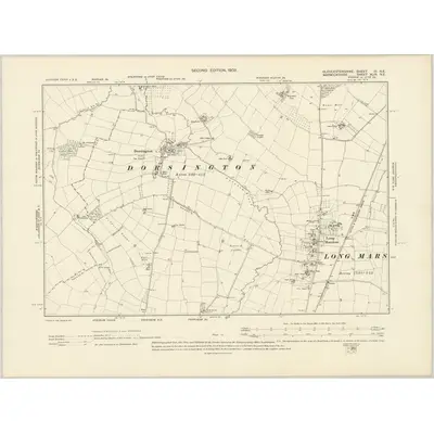 1900 Map of Gloucestershire III.NE, 1903 Print