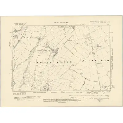 1900 Map of Gloucestershire III.NW, 1905 Print