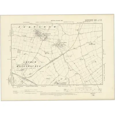 1900 Map of Gloucestershire III.SE, 1903 Print