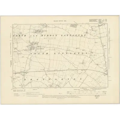 1900 Map of Gloucestershire III.SW, 1905 Print