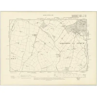 1900 Map of Gloucestershire IV.NW, 1903 Print
