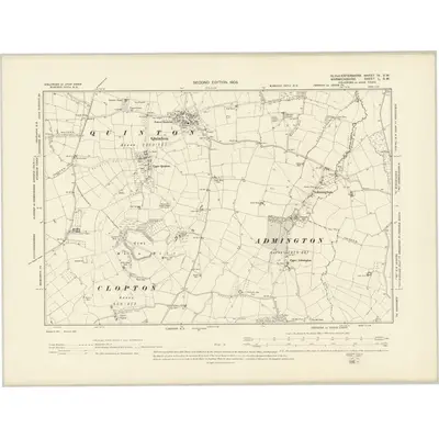 1900 Map of Gloucestershire IV.SW, 1903 Print