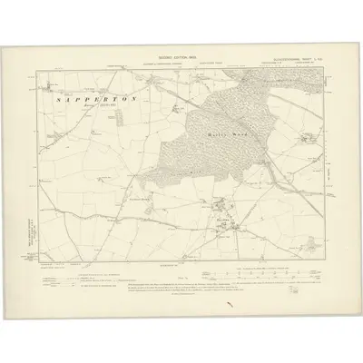 1901 Map of Gloucestershire L.SE, 1903 Print