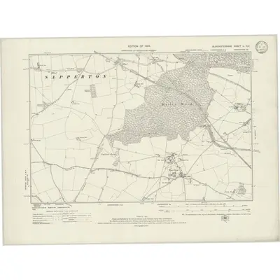 1920 Map of Gloucestershire L.SE, 1924 Print