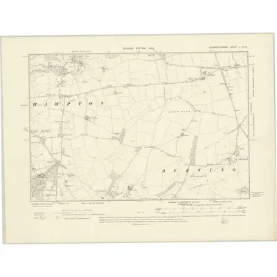 1901 Map of Gloucestershire L.SW, 1903 Print