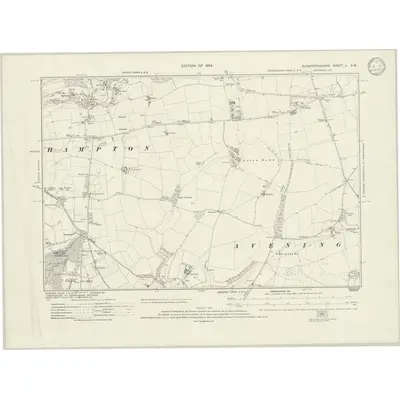 1920 Map of Gloucestershire L.SW, 1924 Print