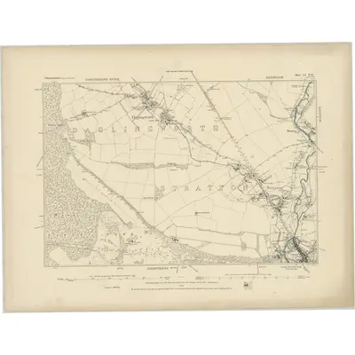 1875 Map of Gloucestershire LI.NW, 1885 Print