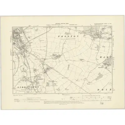1901 Map of Gloucestershire LI.SE, 1903 Print