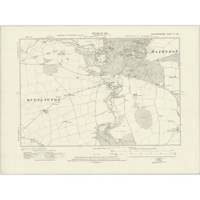 1920 Map of Gloucestershire LII.NE, 1924 Print
