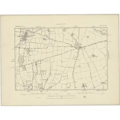 1882 Map of Gloucestershire LII.NW, 1884 Print