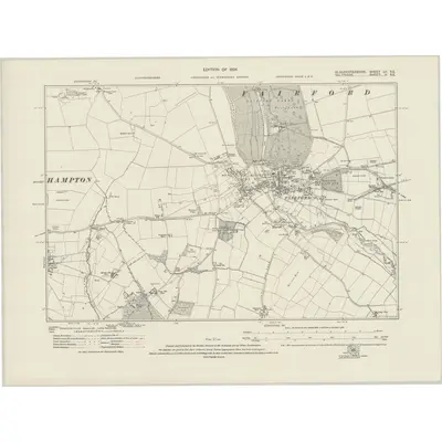 1920 Map of Gloucestershire LII.SE, 1924 Print