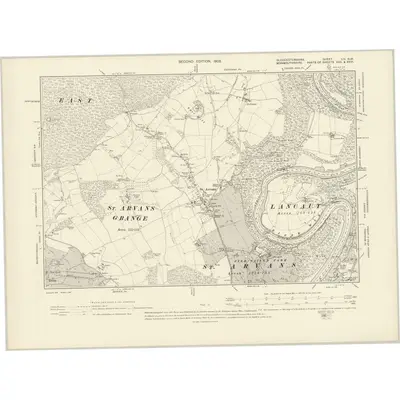 1900 Map of Gloucestershire LIV.NW, 1903 Print