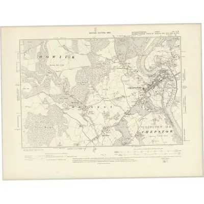 1900 Map of Gloucestershire LIV.SW, 1903 Print