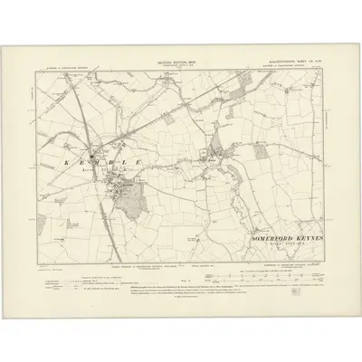 1901 Map of Gloucestershire LIX.NW, 1903 Print