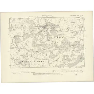 1901 Map of Gloucestershire LVI.NE, 1903 Print