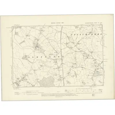 1901 Map of Gloucestershire LVI.NW, 1903 Print