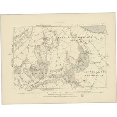 1881 Map of Gloucestershire LVII.SW, 1886 Print