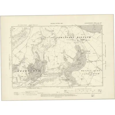 1901 Map of Gloucestershire LVII.SW, 1903 Print