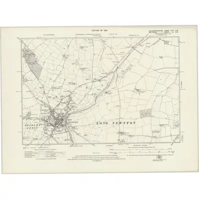 1919 Map of Gloucestershire LVIII.SW, 1924 Print