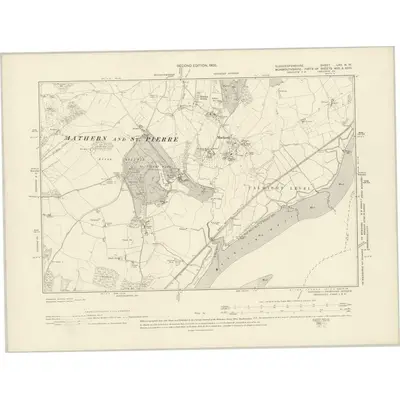 1900 Map of Gloucestershire LXII.NW, 1903 Print