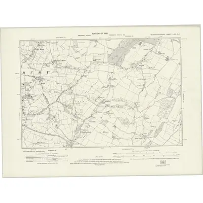 1919 Map of Gloucestershire LXIII.NE, 1923 Print