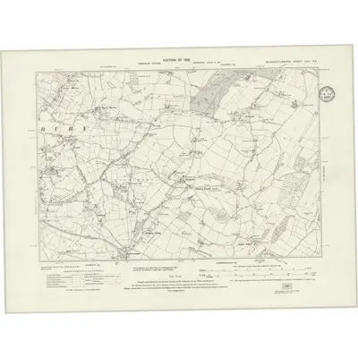 1919 Map of Gloucestershire LXIII.NE, 1935 Print