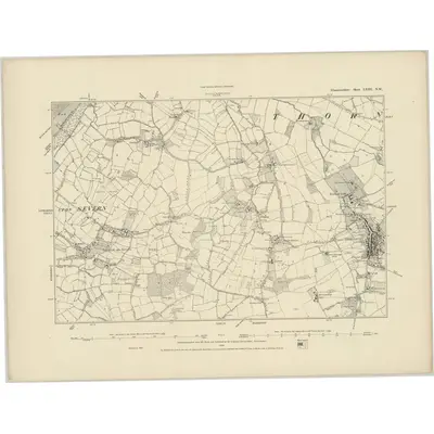 1880 Map of Gloucestershire LXIII.NW, 1886 Print