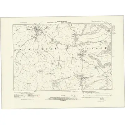 1919 Map of Gloucestershire LXIV.NE, 1923 Print
